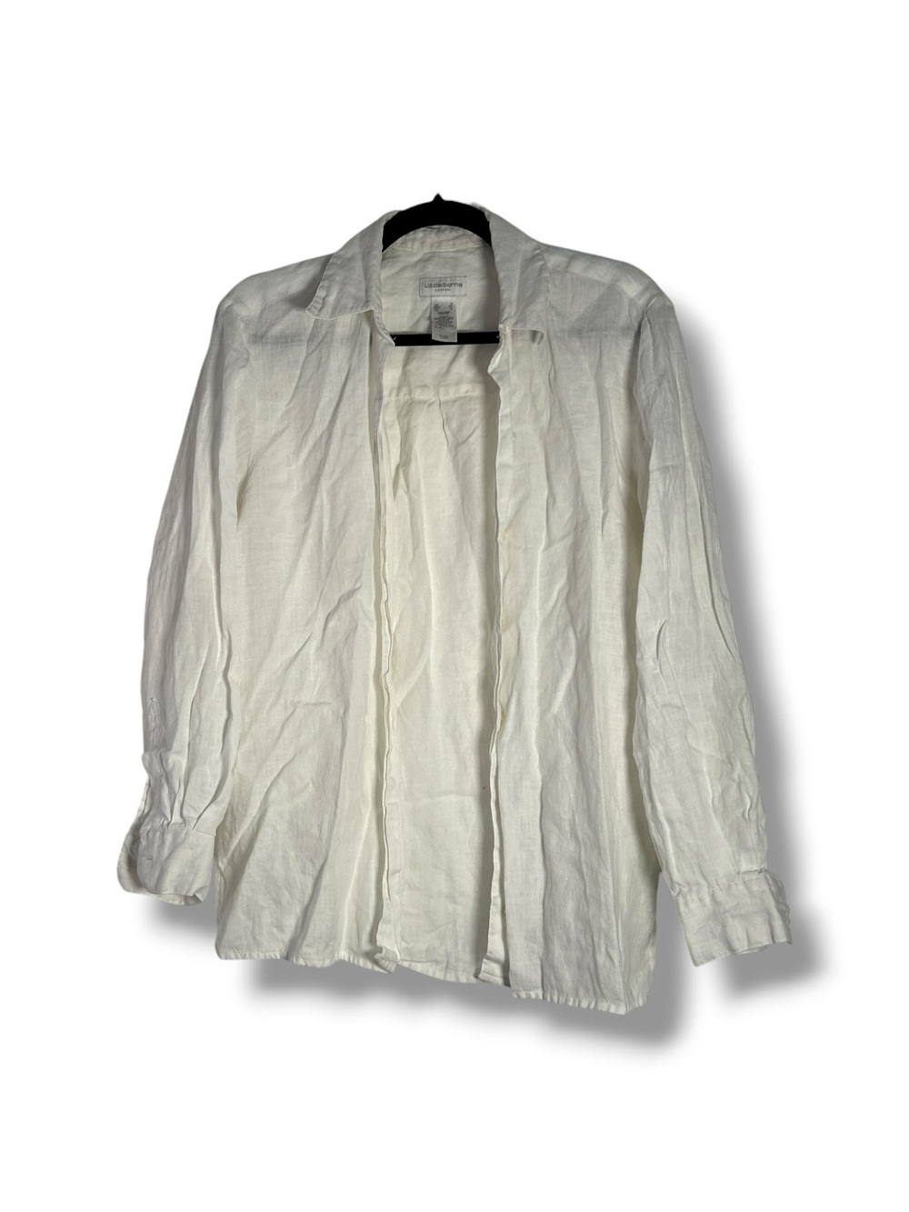 Liz Claiborne Lizsport 100% Linen Minimalist Button Front Shirt Size Small - “Si